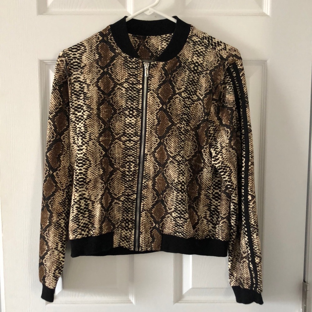 Snakeskin bomber jacket